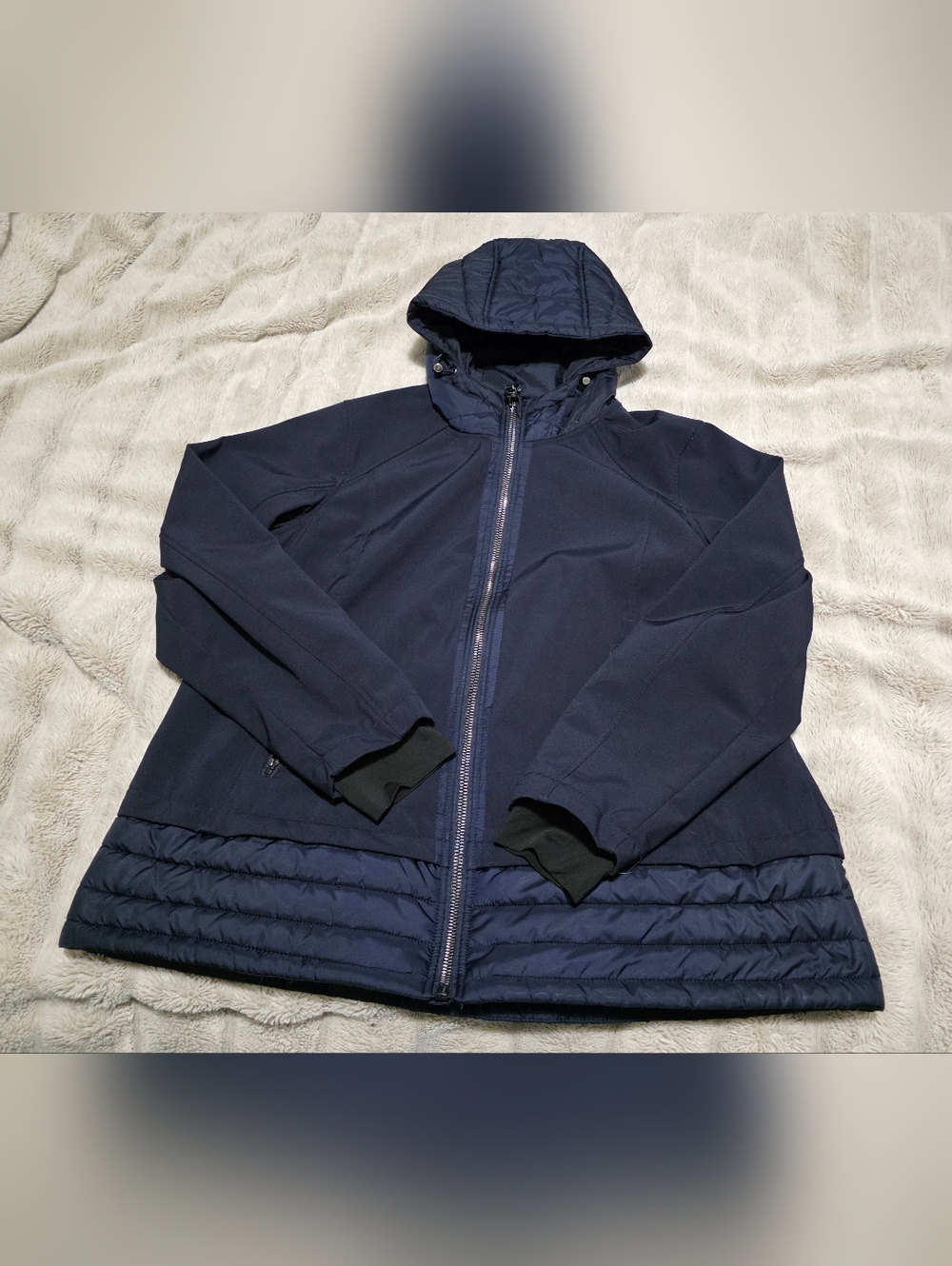 1X Free Country Navy Hooded Utility Jacket